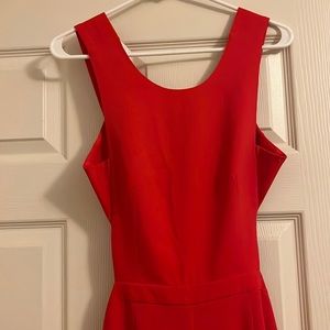 BCBG MazAzria Women’s Rossana cutout back jumpsuit, red berry size 4